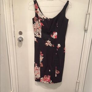 Milly Black and Pink Sheath Midi Dress Spaghetti Strap